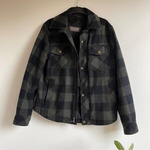 PENDLETON - Hood River Wool Blend Water Resistant Shirt Jacket - olive buff